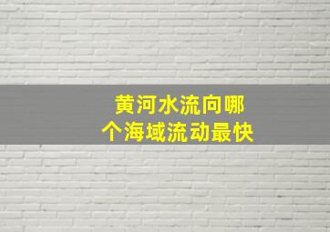 黄河水流向哪个海域流动最快