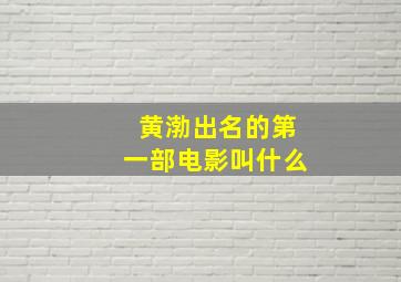 黄渤出名的第一部电影叫什么