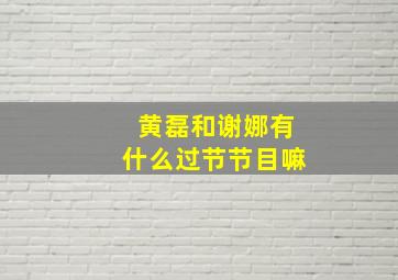 黄磊和谢娜有什么过节节目嘛