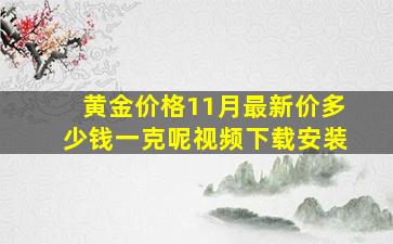 黄金价格11月最新价多少钱一克呢视频下载安装