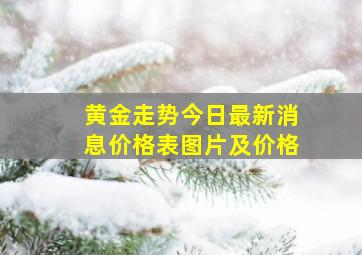 黄金走势今日最新消息价格表图片及价格