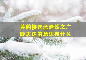 黄鹤楼送孟浩然之广陵表达的意思是什么