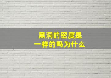 黑洞的密度是一样的吗为什么