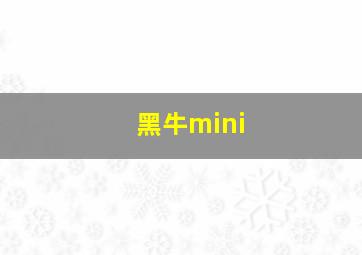 黑牛mini