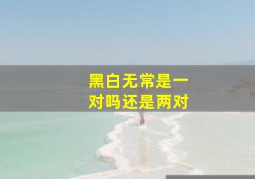 黑白无常是一对吗还是两对