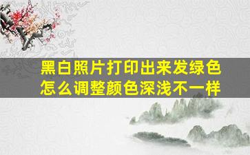 黑白照片打印出来发绿色怎么调整颜色深浅不一样