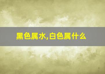 黑色属水,白色属什么