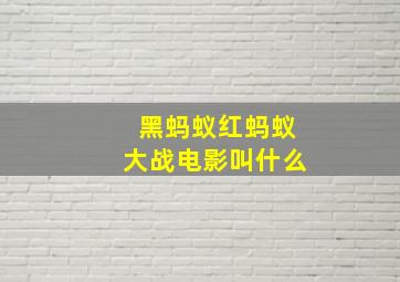 黑蚂蚁红蚂蚁大战电影叫什么