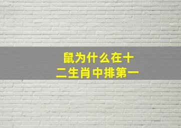 鼠为什么在十二生肖中排第一