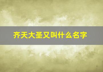 齐天大圣又叫什么名字