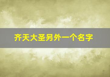 齐天大圣另外一个名字