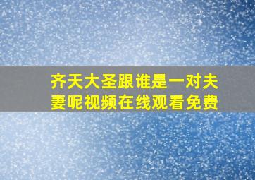 齐天大圣跟谁是一对夫妻呢视频在线观看免费