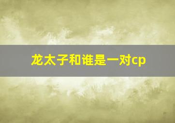 龙太子和谁是一对cp