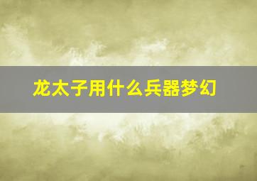 龙太子用什么兵器梦幻