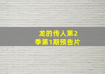 龙的传人第2季第1期预告片