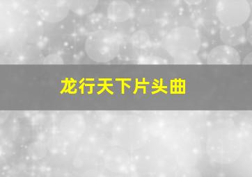 龙行天下片头曲