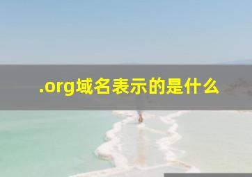 .org域名表示的是什么