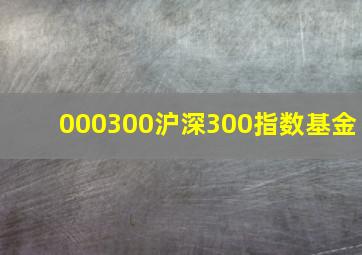 000300沪深300指数基金