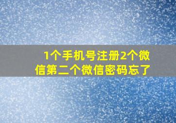 1个手机号注册2个微信第二个微信密码忘了