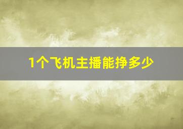 1个飞机主播能挣多少