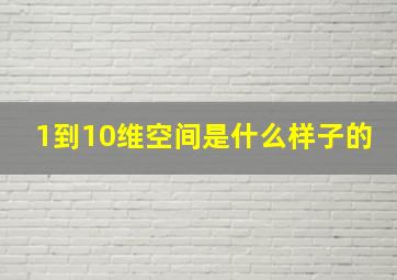 1到10维空间是什么样子的