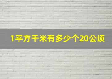 1平方千米有多少个20公顷