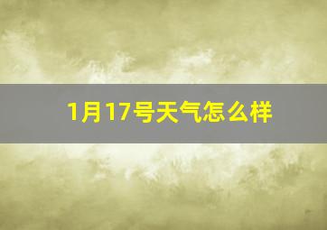 1月17号天气怎么样