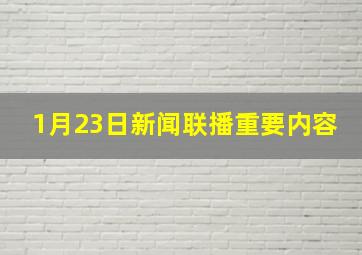 1月23日新闻联播重要内容