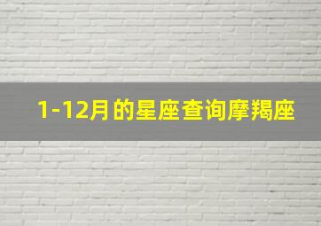 1-12月的星座查询摩羯座