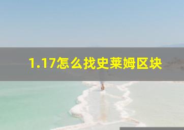 1.17怎么找史莱姆区块