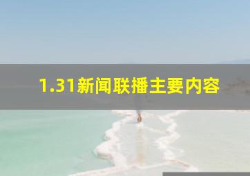 1.31新闻联播主要内容