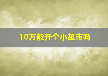 10万能开个小超市吗