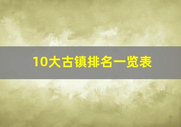 10大古镇排名一览表