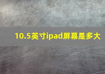 10.5英寸ipad屏幕是多大