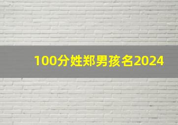 100分姓郑男孩名2024