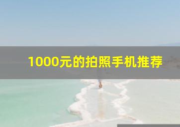 1000元的拍照手机推荐