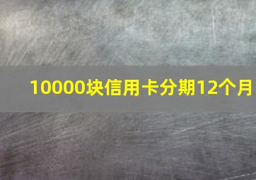 10000块信用卡分期12个月