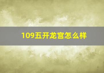 109五开龙宫怎么样