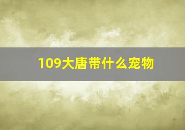 109大唐带什么宠物