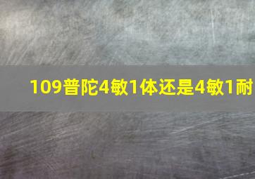 109普陀4敏1体还是4敏1耐