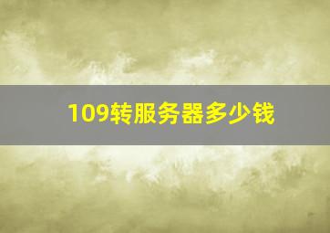 109转服务器多少钱