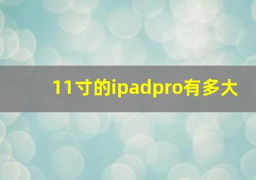 11寸的ipadpro有多大