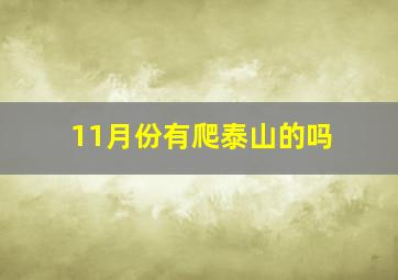 11月份有爬泰山的吗