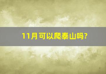 11月可以爬泰山吗?