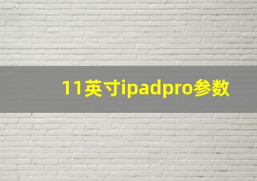 11英寸ipadpro参数