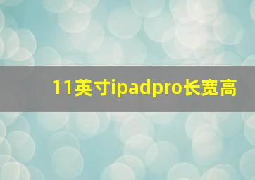 11英寸ipadpro长宽高