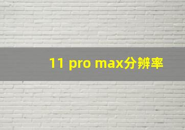 11 pro max分辨率