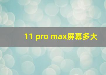 11 pro max屏幕多大