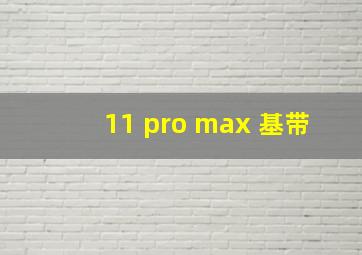 11 pro max 基带