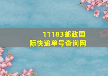 11183邮政国际快递单号查询网